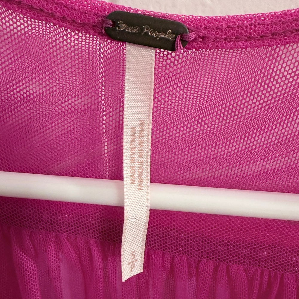 Free People Fuchsia Ruffled Blouse - Picture 3 of 3